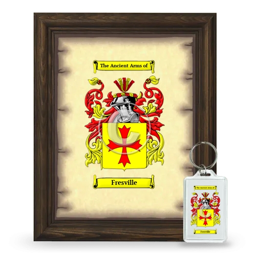 Fresville Framed Coat of Arms and Keychain - Brown