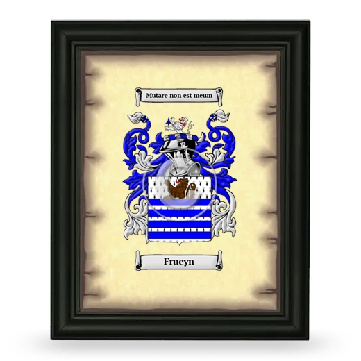 Frueyn Coat of Arms Framed - Black