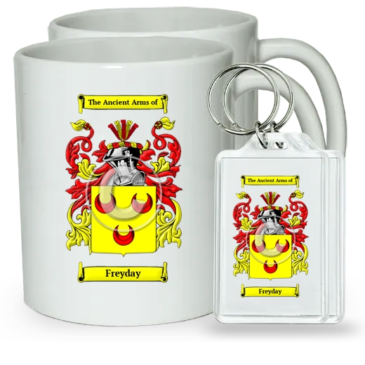 Freyday Pair of Coffee Mugs and Pair of Keychains