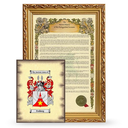 Froberg Framed History and Coat of Arms Print - Gold