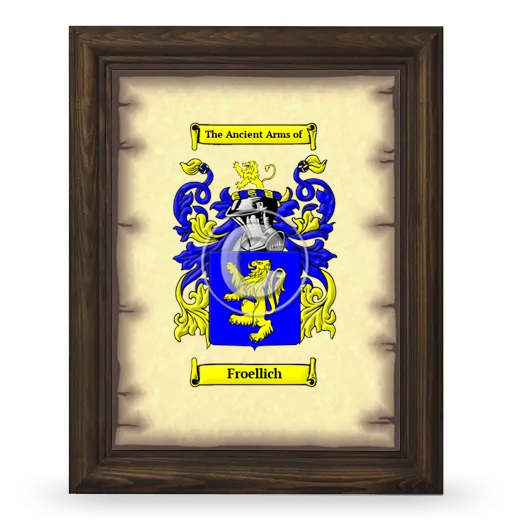 Froellich Coat of Arms Framed - Brown