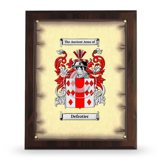 Defrotier Coat of Arms Plaque