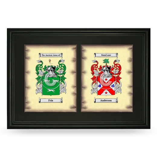 Double Coat of Arms Framed - Black