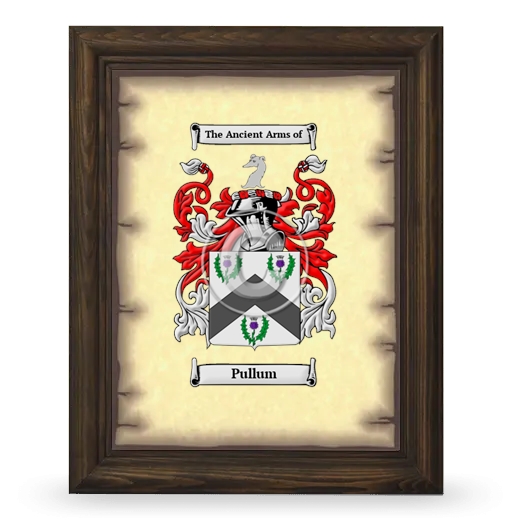 Pullum Coat of Arms Framed - Brown