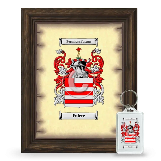 Fulere Framed Coat of Arms and Keychain - Brown