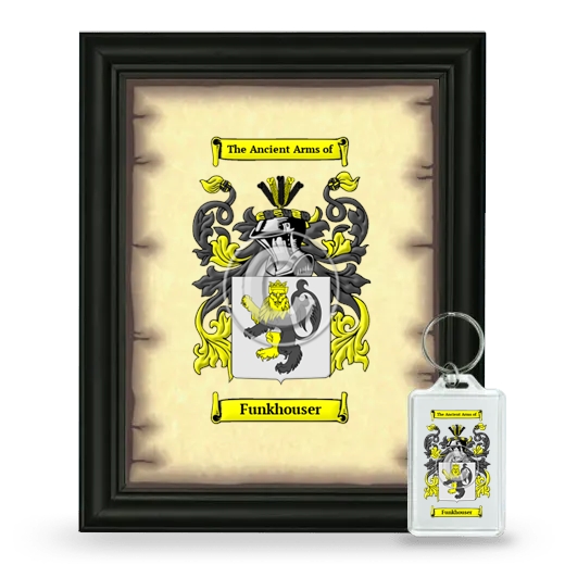 Funkhouser Framed Coat of Arms and Keychain - Black