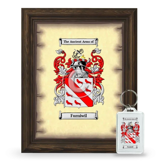 Furniwil Framed Coat of Arms and Keychain - Brown