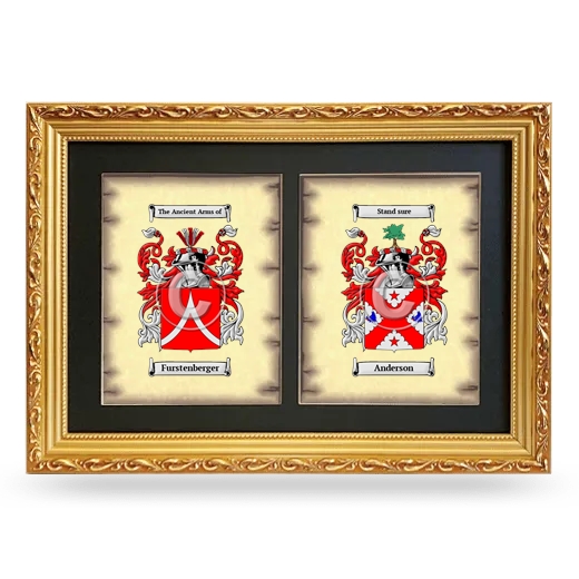 Double Coat of Arms Framed - Gold