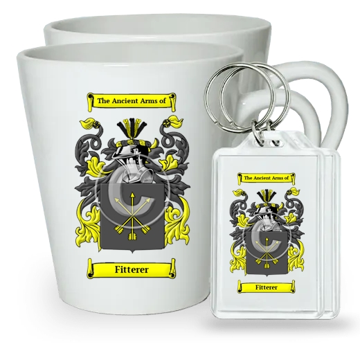 Fitterer Pair of Latte Mugs and Pair of Keychains