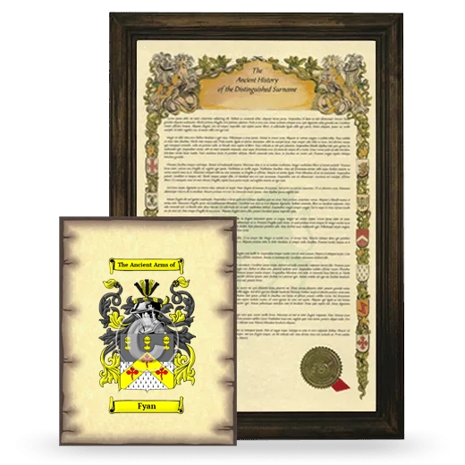 Fyan Framed History and Coat of Arms Print - Brown