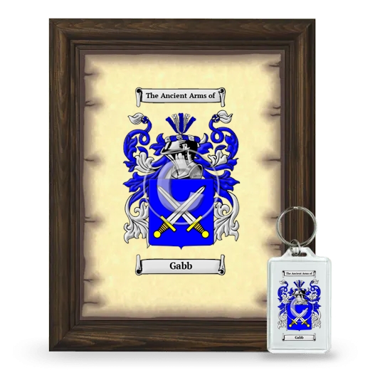 Gabb Framed Coat of Arms and Keychain - Brown