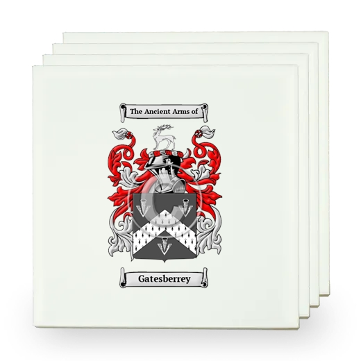 Gatesberrey Set of Four Small Tiles with Coat of Arms