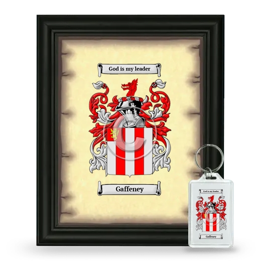 Gaffeney Framed Coat of Arms and Keychain - Black