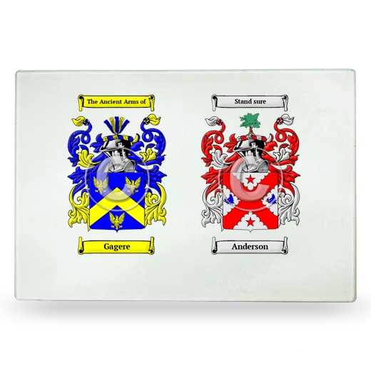 Double Coat of Arms Glass Cutting Board