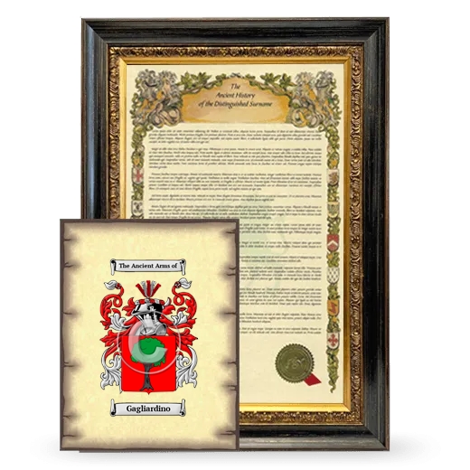 Gagliardino Framed History and Coat of Arms Print - Heirloom