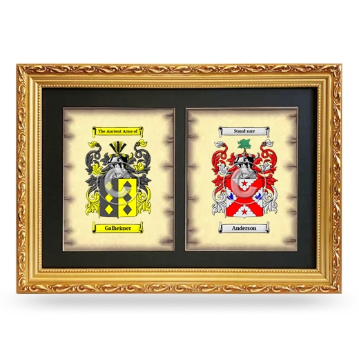 Double Coat of Arms Framed - Gold