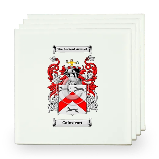 Gainsfeart Set of Four Small Tiles with Coat of Arms