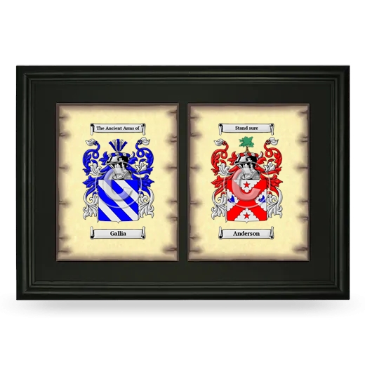 Double Coat of Arms Framed - Black