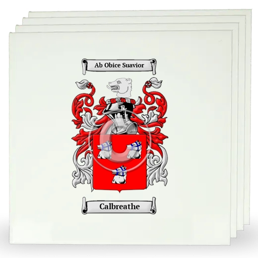 Calbreathe Set of Four Large Tiles with Coat of Arms