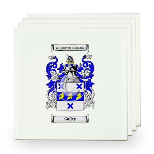 Gailey Set of Four Small Tiles with Coat of Arms