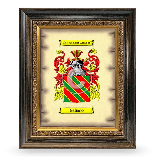 Galiano Coat of Arms Framed - Heirloom