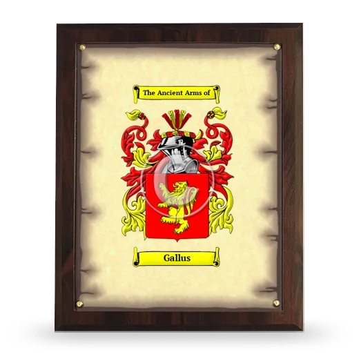 Gallus Coat of Arms Plaque