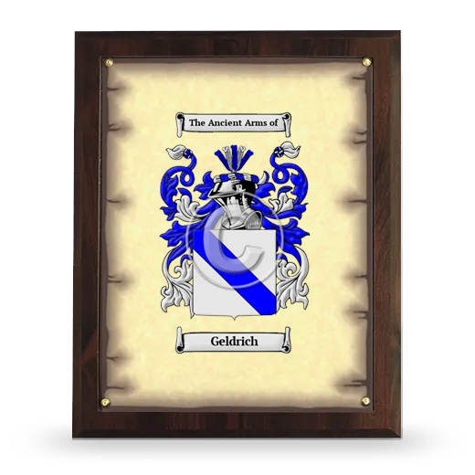 Geldrich Coat of Arms Plaque