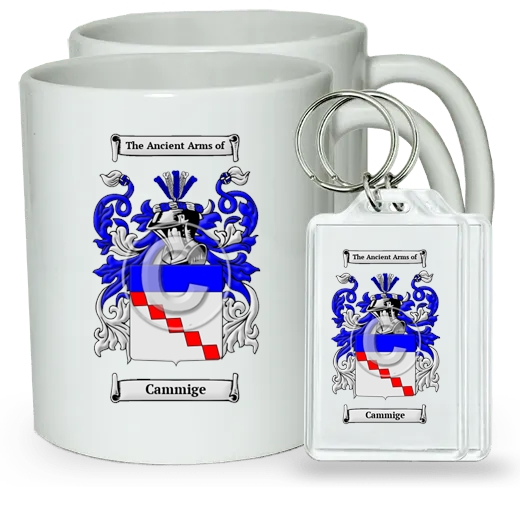 Cammige Pair of Coffee Mugs and Pair of Keychains