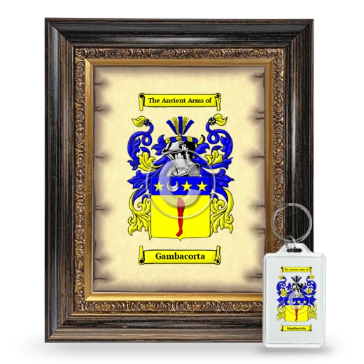Gambacorta Framed Coat of Arms and Keychain - Heirloom