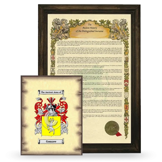 Gomzee Framed History and Coat of Arms Print - Brown