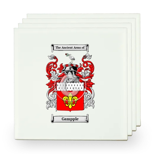 Gampple Set of Four Small Tiles with Coat of Arms