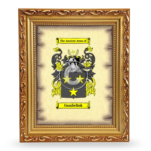 Gambelink Coat of Arms Framed - Gold