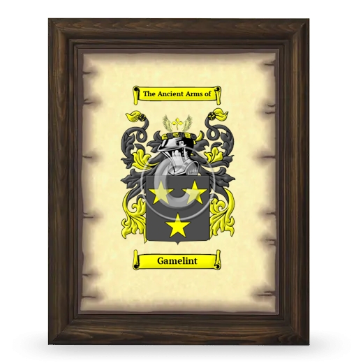 Gamelint Coat of Arms Framed - Brown