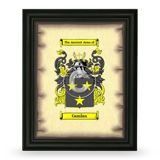 Gamlan Coat of Arms Framed - Black
