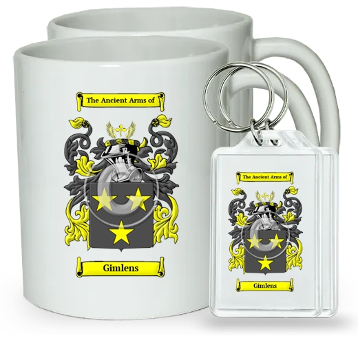 Gimlens Pair of Coffee Mugs and Pair of Keychains