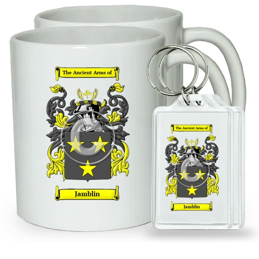 Jamblin Pair of Coffee Mugs and Pair of Keychains