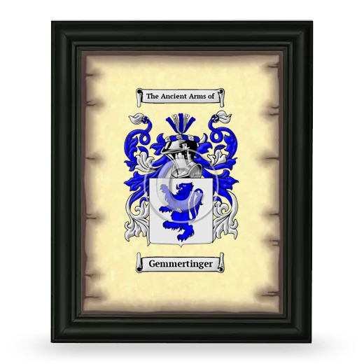 Gemmertinger Coat of Arms Framed - Black