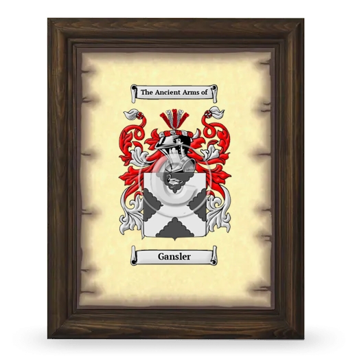 Gansler Coat of Arms Framed - Brown