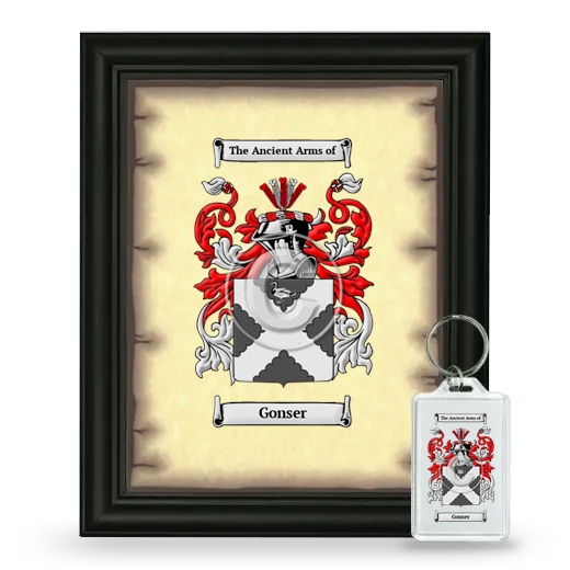 Gonser Framed Coat of Arms and Keychain - Black