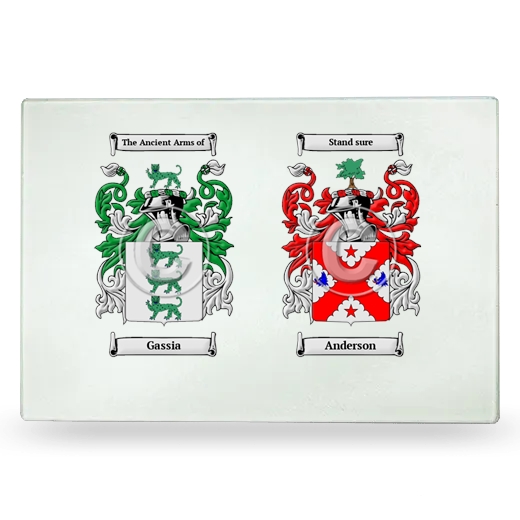 Double Coat of Arms Glass Cutting Board