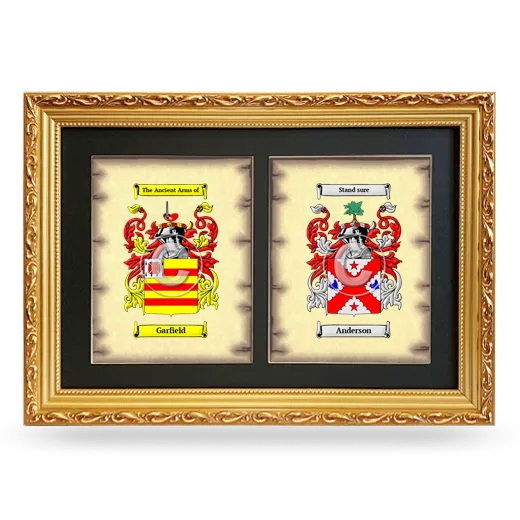 Double Coat of Arms Framed - Gold