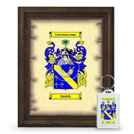 Gerich Framed Coat of Arms and Keychain - Brown