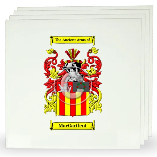 MacGartlent Set of Four Large Tiles with Coat of Arms