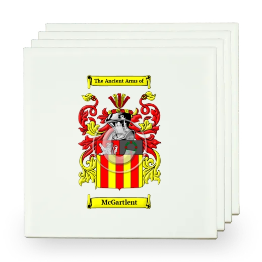 McGartlent Set of Four Small Tiles with Coat of Arms