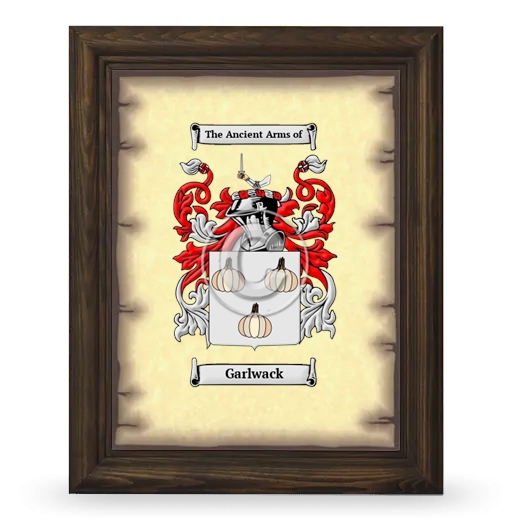 Garlwack Coat of Arms Framed - Brown