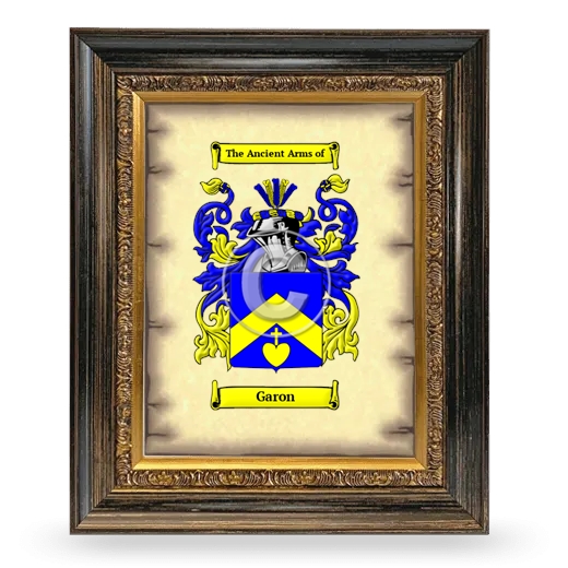 Garon Coat of Arms Framed - Heirloom