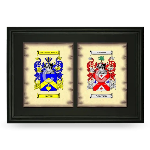 Double Coat of Arms Framed - Black