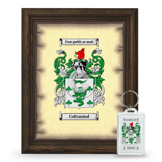 Coltsmind Framed Coat of Arms and Keychain - Brown