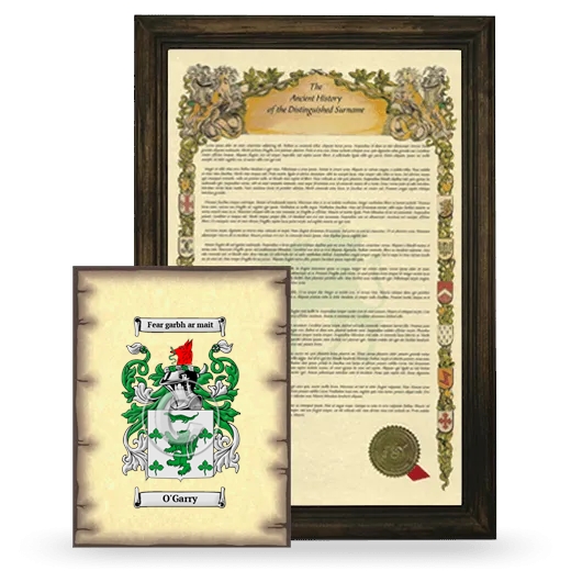 O'Garry Framed History and Coat of Arms Print - Brown