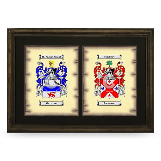 Double Coat of Arms Framed - Brown